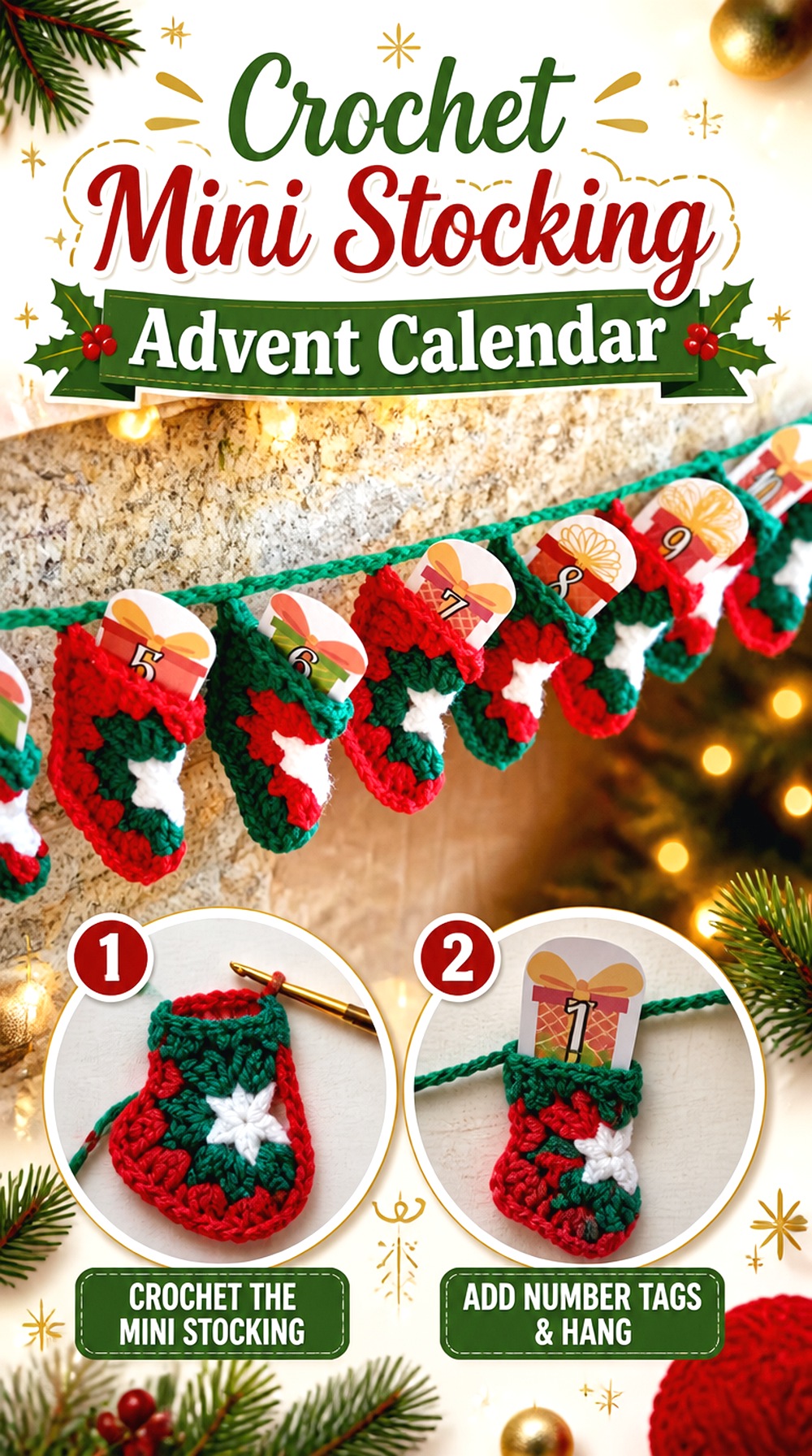 Crochet Mini Stocking Advent Calendar
