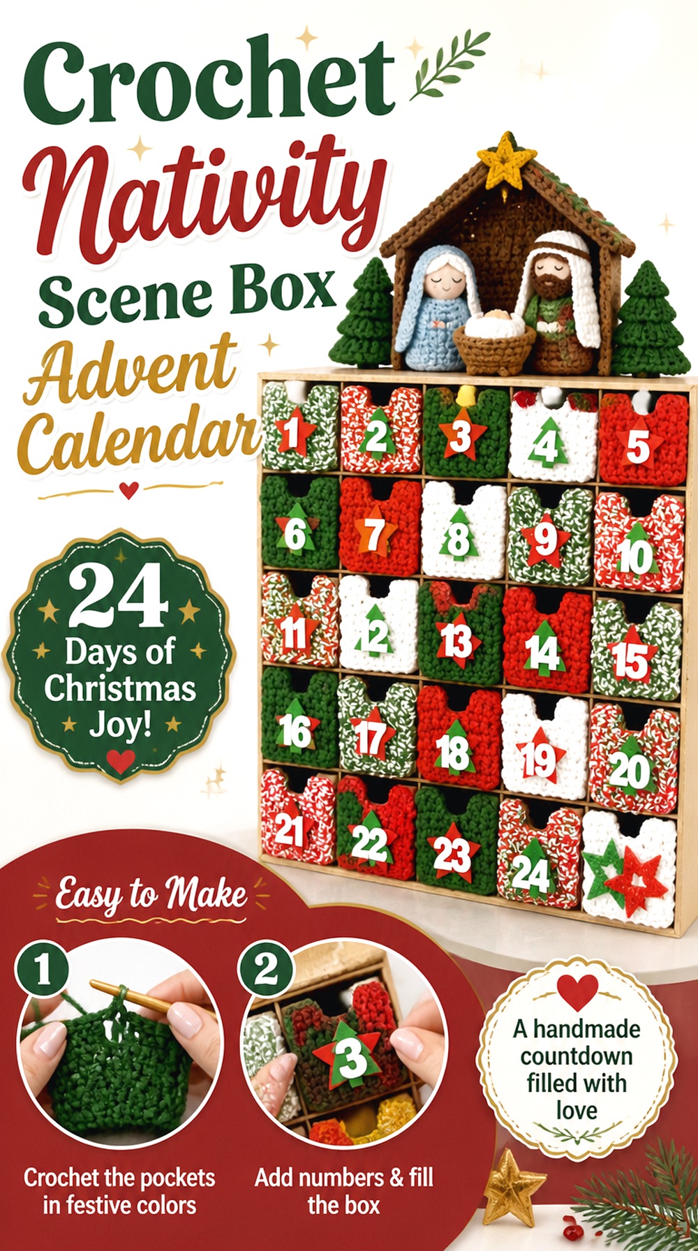 Crochet Nativity Scene Box Advent Calendar