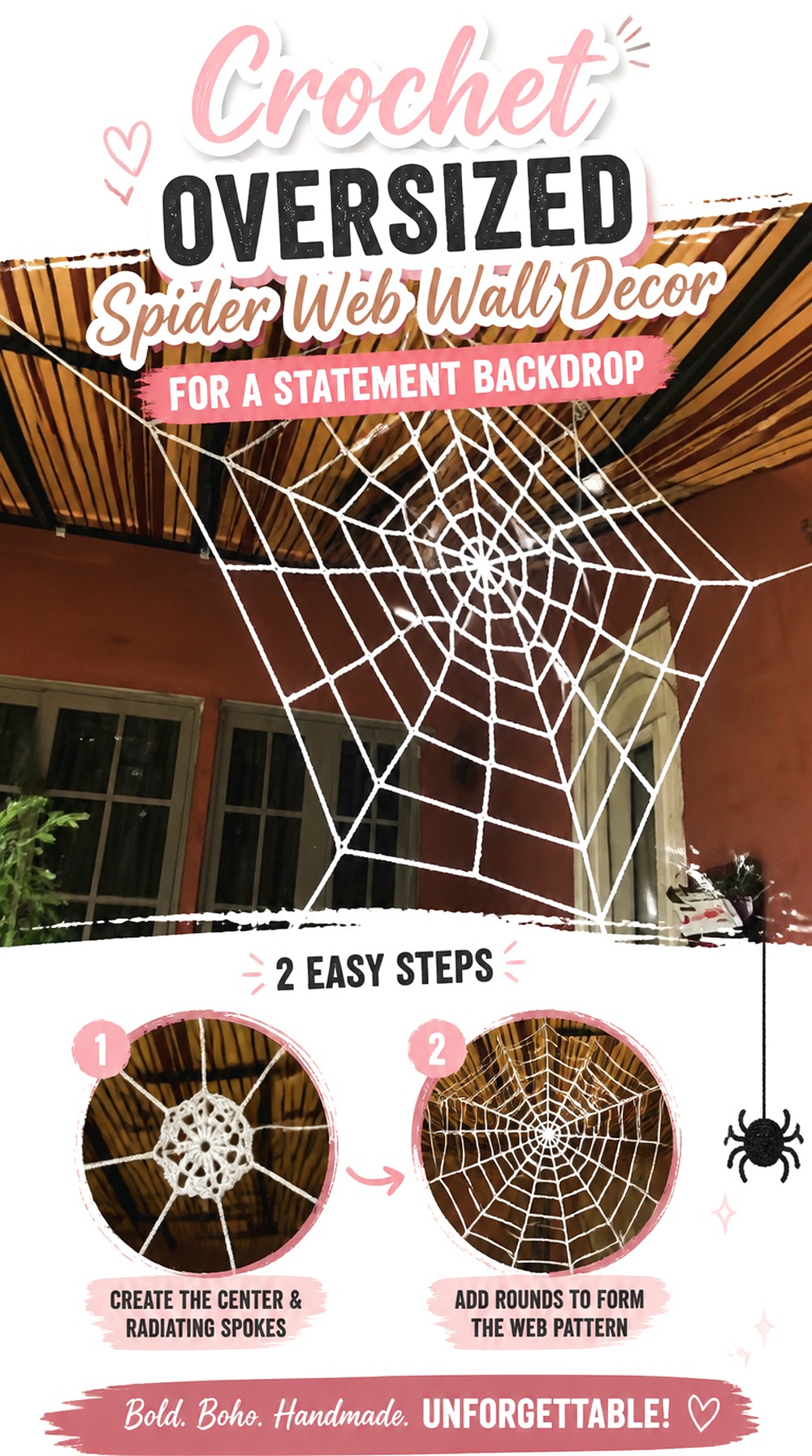 Crochet Oversized Spider Web Wall Decor for a Statement Backdrop