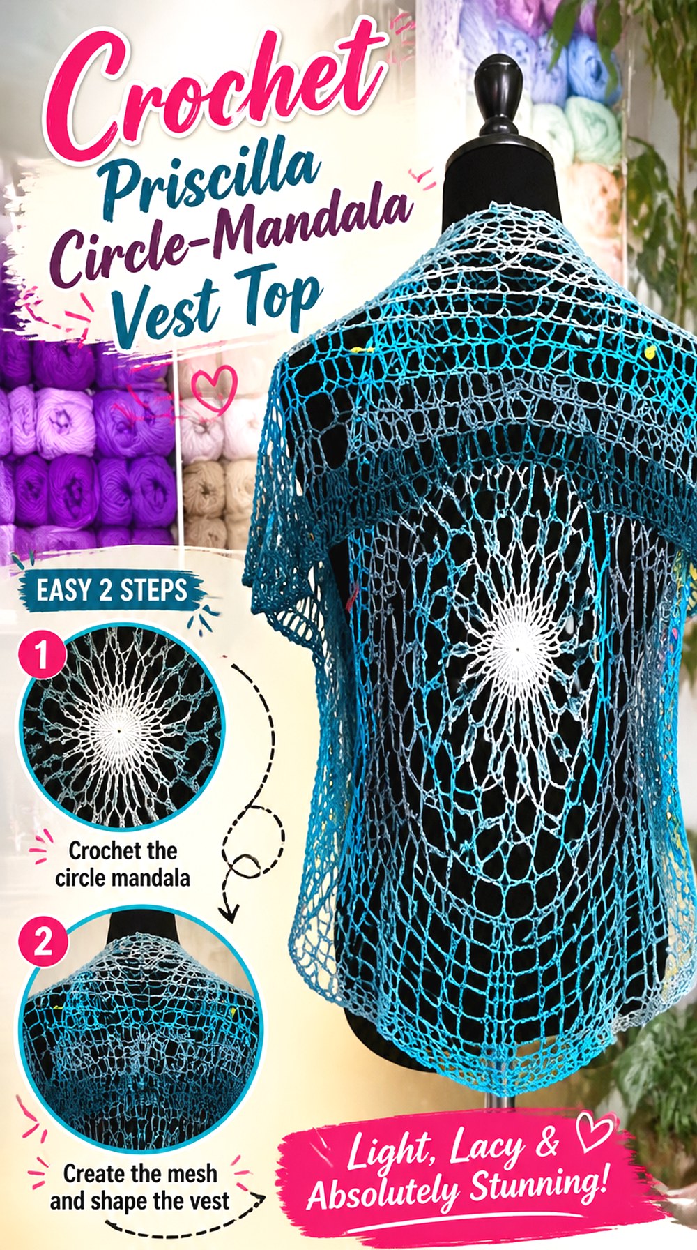 Crochet Priscilla Circle Mandala Vest Top
