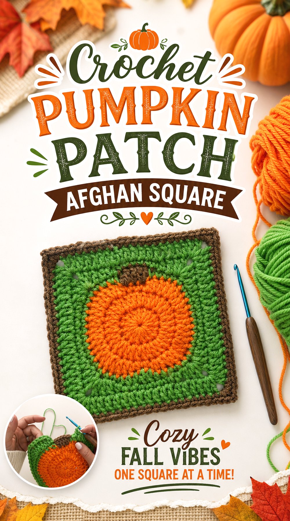 Crochet Pumpkin Patch Afghan Square