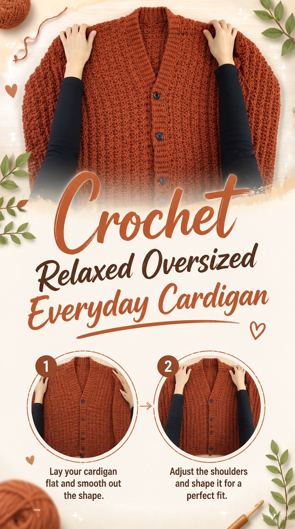 Crochet Relaxed Oversized Everyday Cardigan