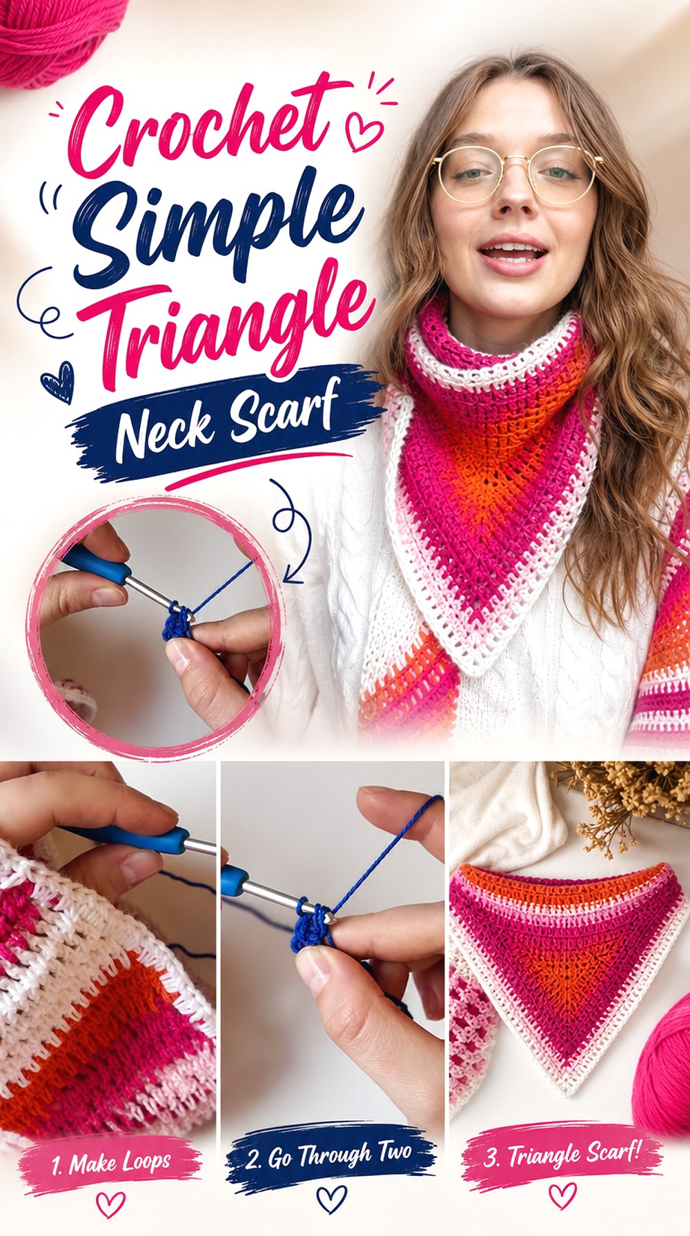 Crochet Simple Triangle Neck Scarf