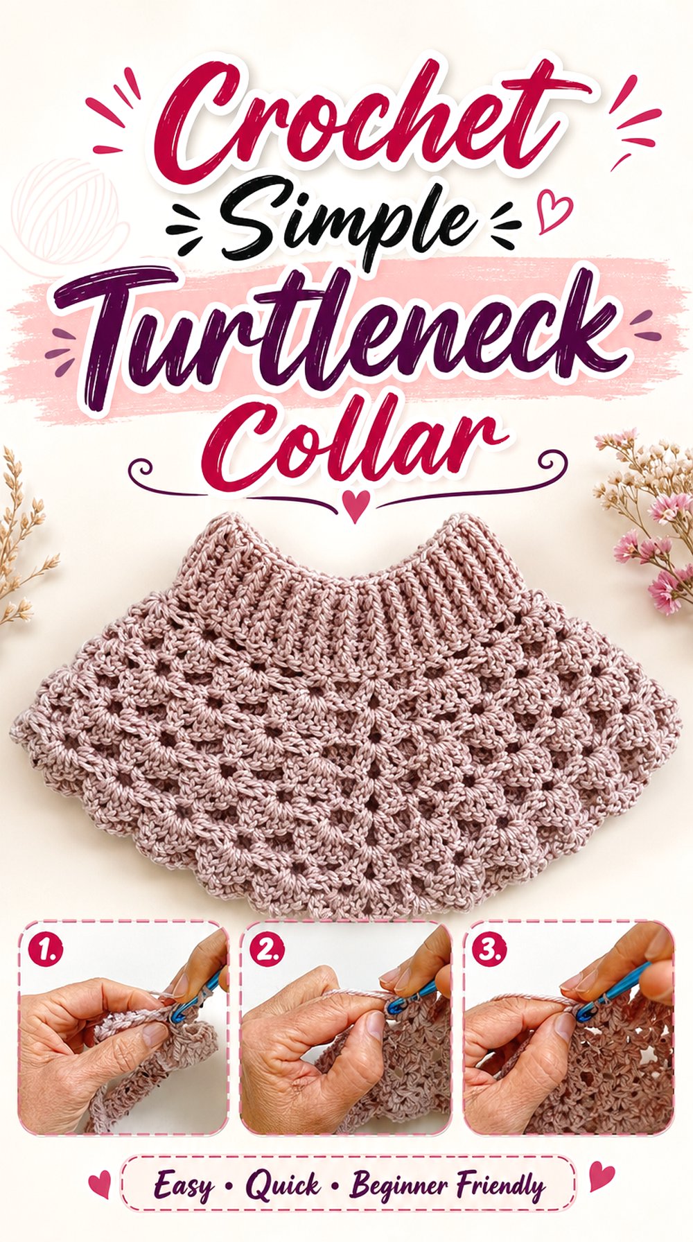 Crochet Simple Turtleneck Collar