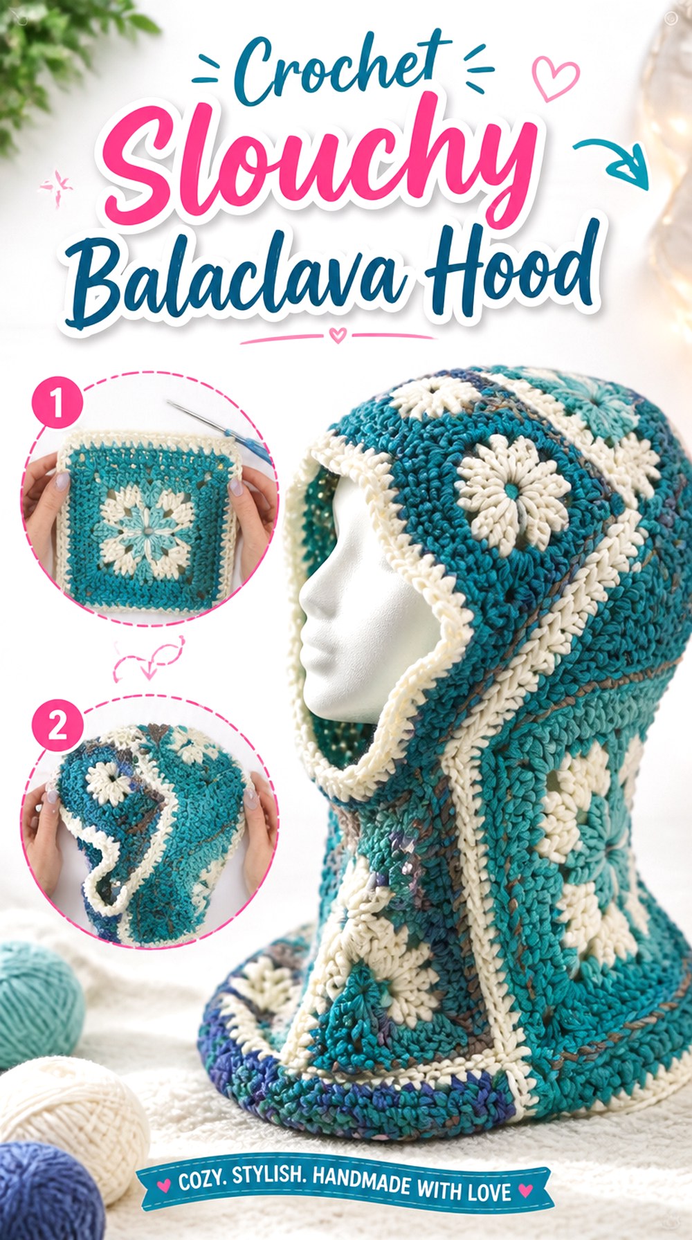 Crochet Slouchy Balaclava Hood