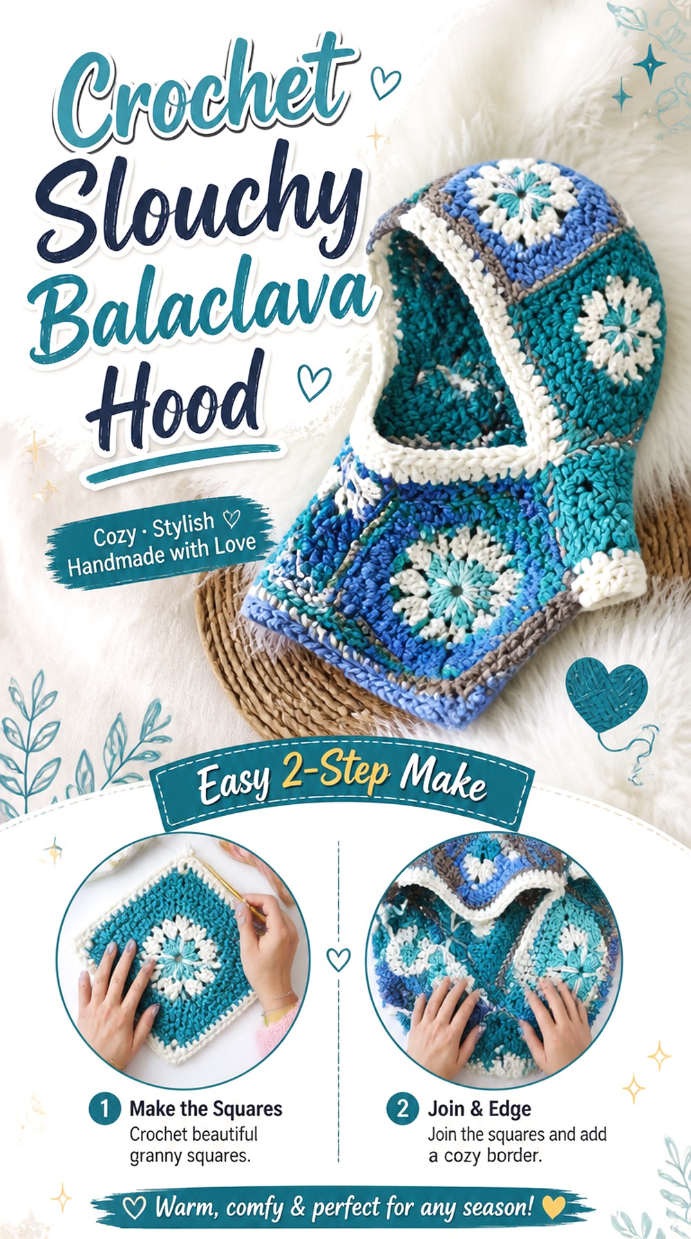 Crochet Slouchy Balaclava Hood