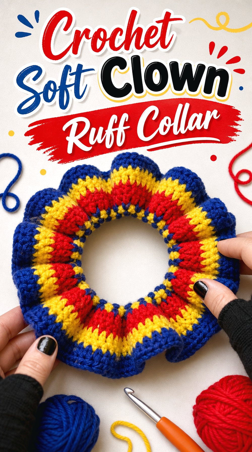 Crochet Soft Clown Ruff Collar