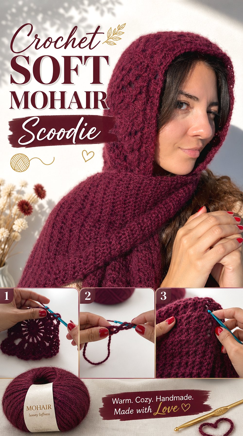 Crochet Soft Mohair Scoodie