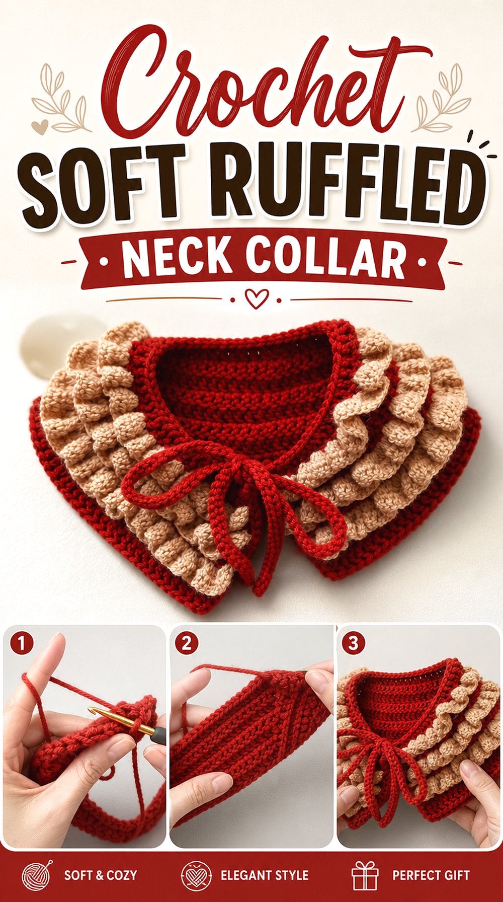 Crochet Soft Ruffled Neck Collar