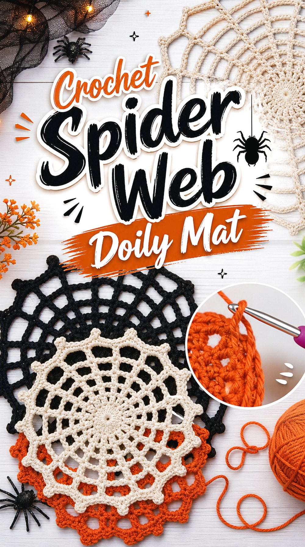 Crochet Spider Web Doily Mat