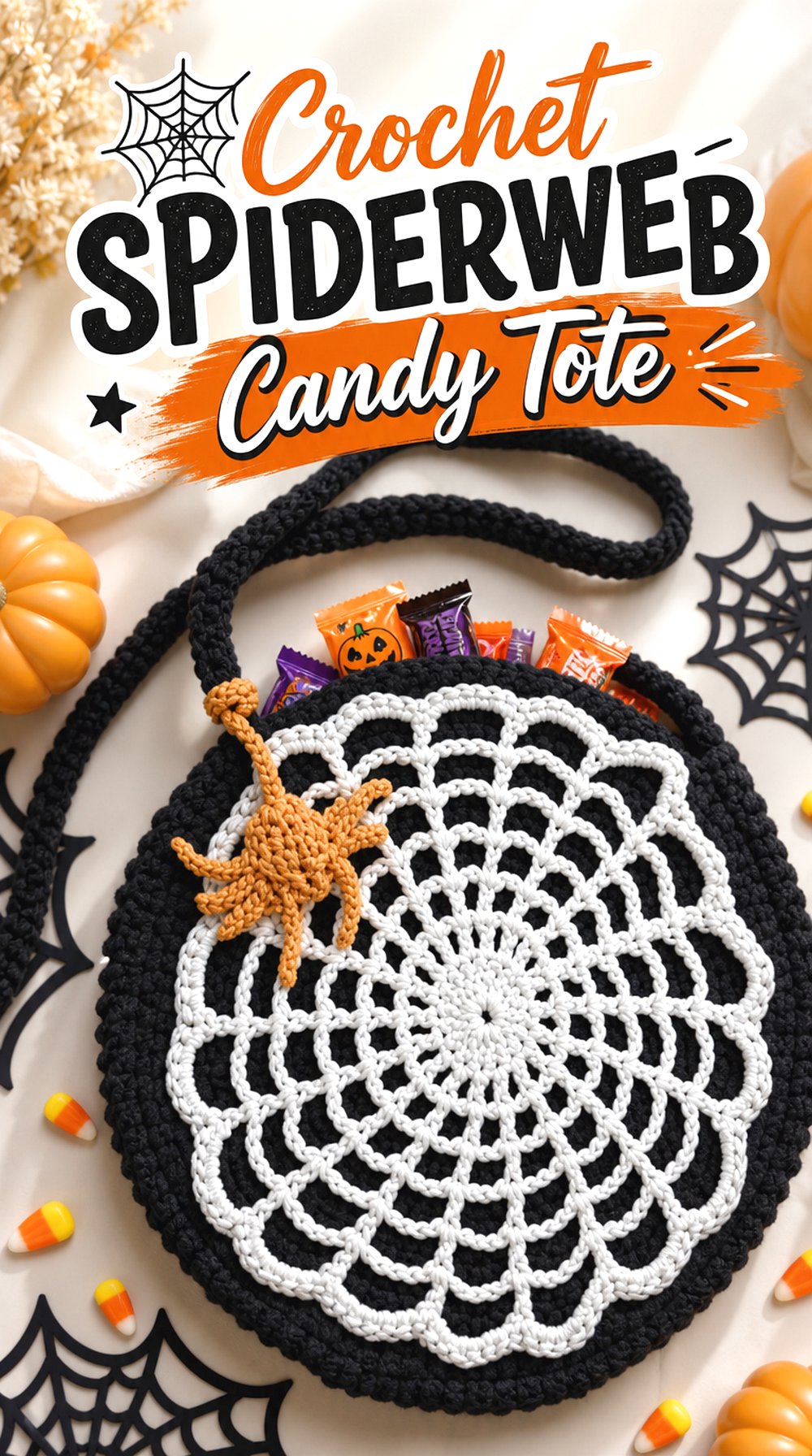 Crochet Spiderweb Candy Tote