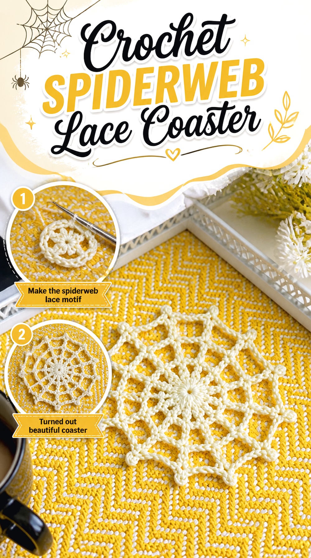 Crochet Spiderweb Lace Coaster