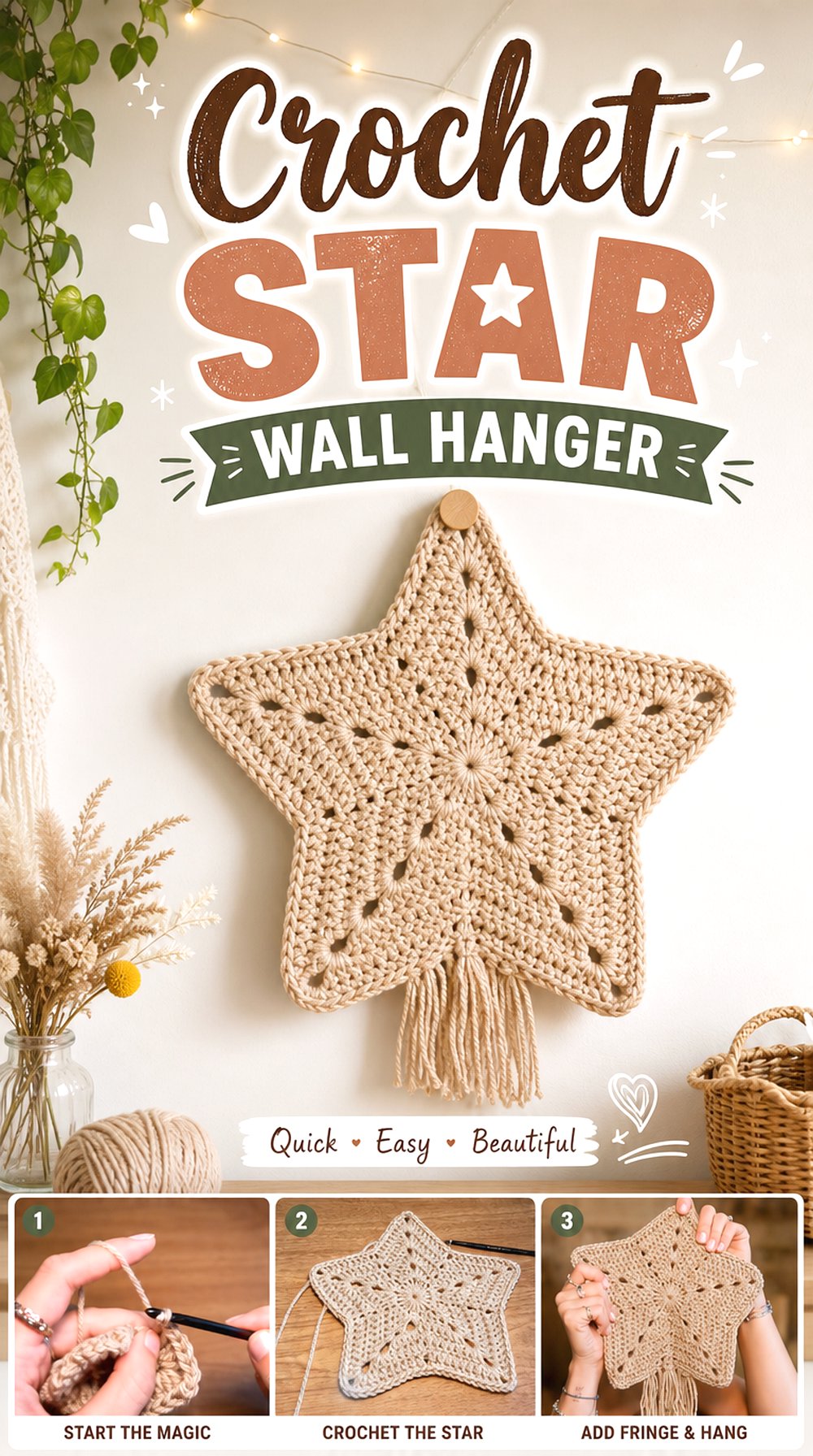 Crochet Star Wall Hanger