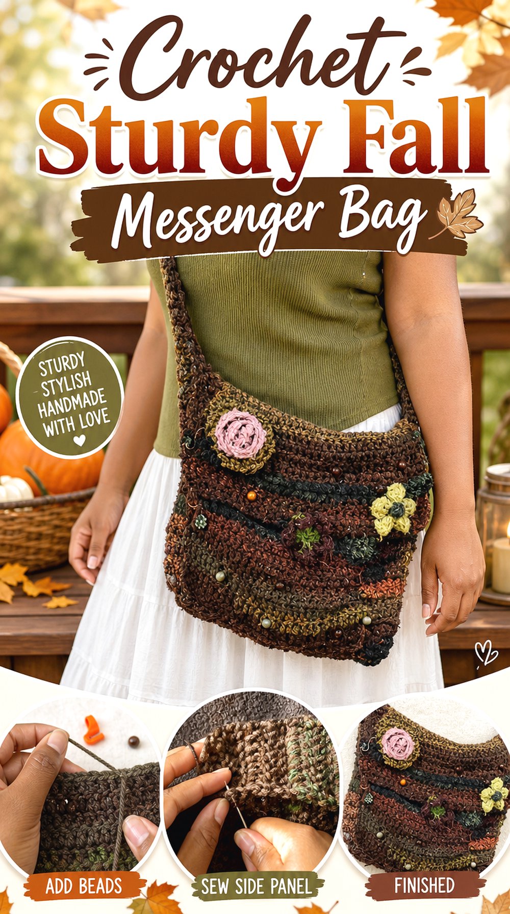 Crochet Sturdy Fall Messenger Bag