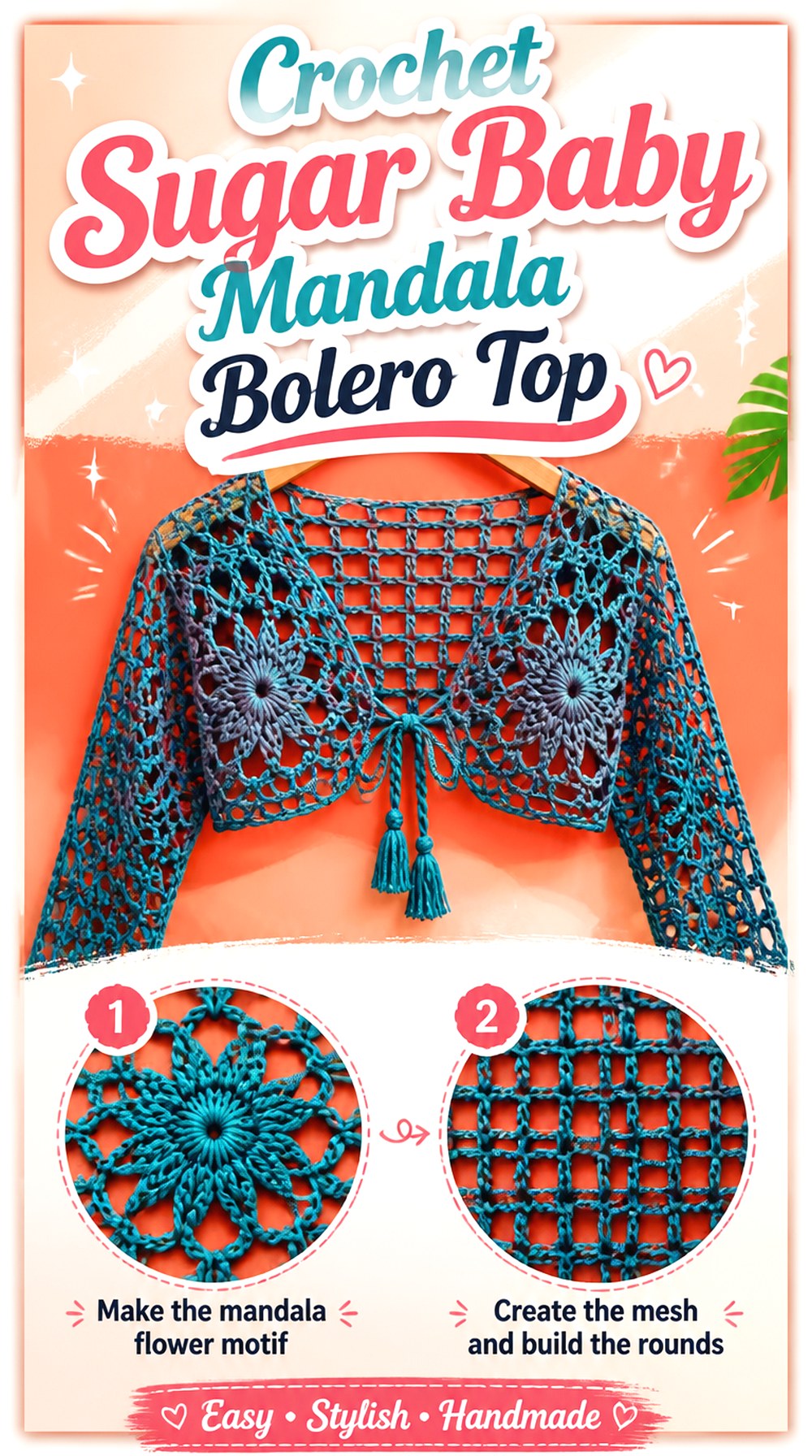 Crochet Sugar Baby Mandala Bolero Top