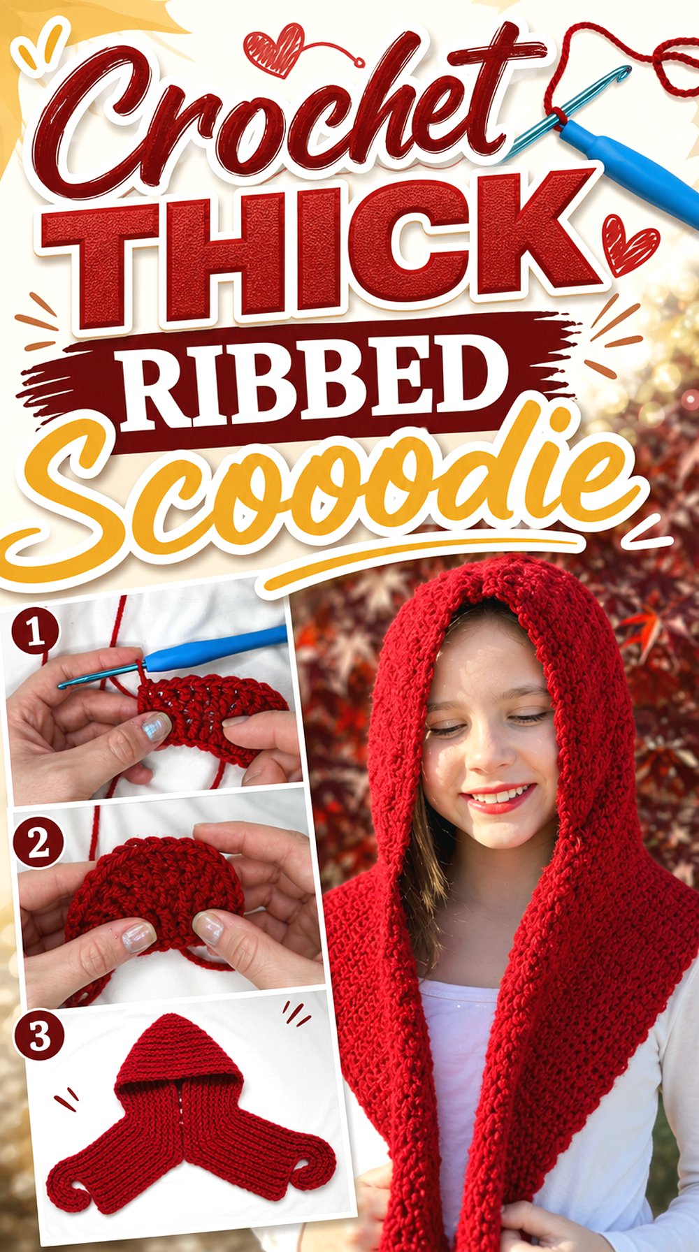 Crochet Thick Ribbed Scoodie