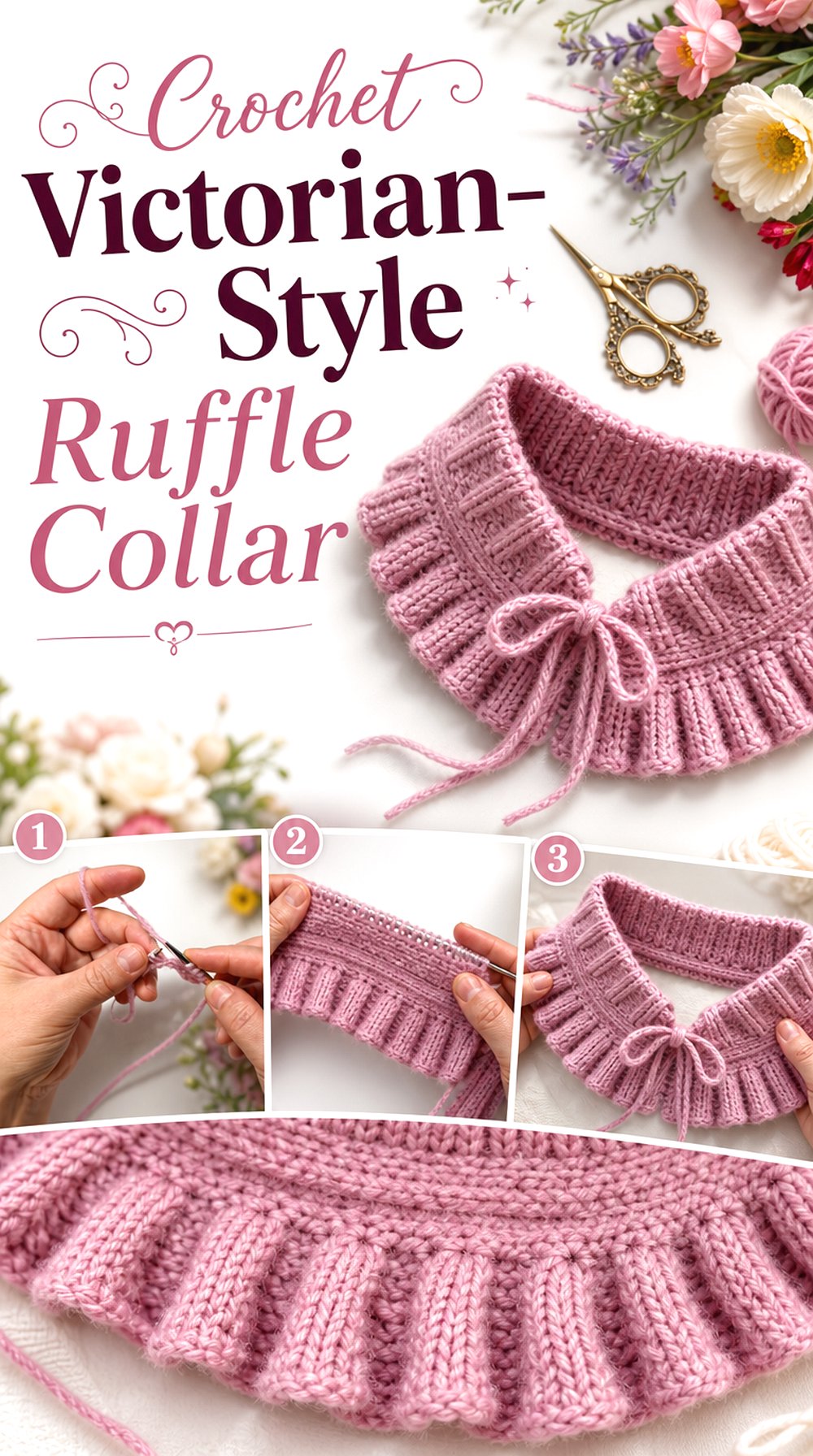Crochet Victorian Style Ruffle Collar