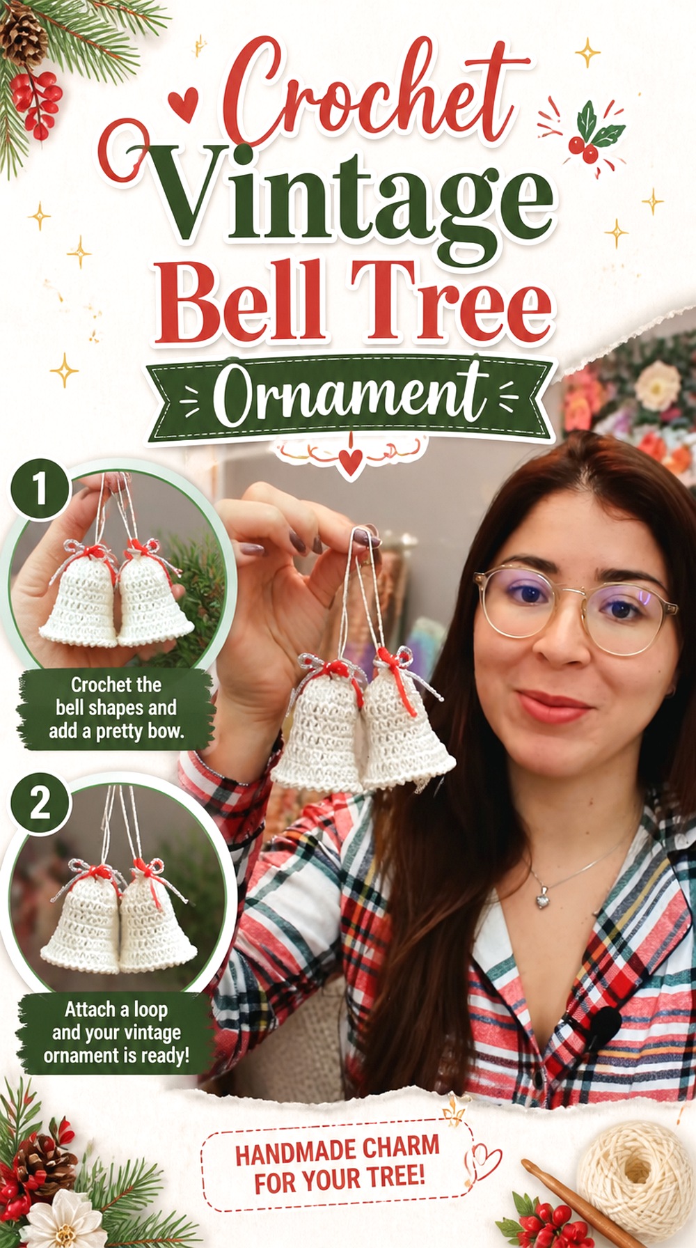 Crochet Vintage Bell Tree Ornament