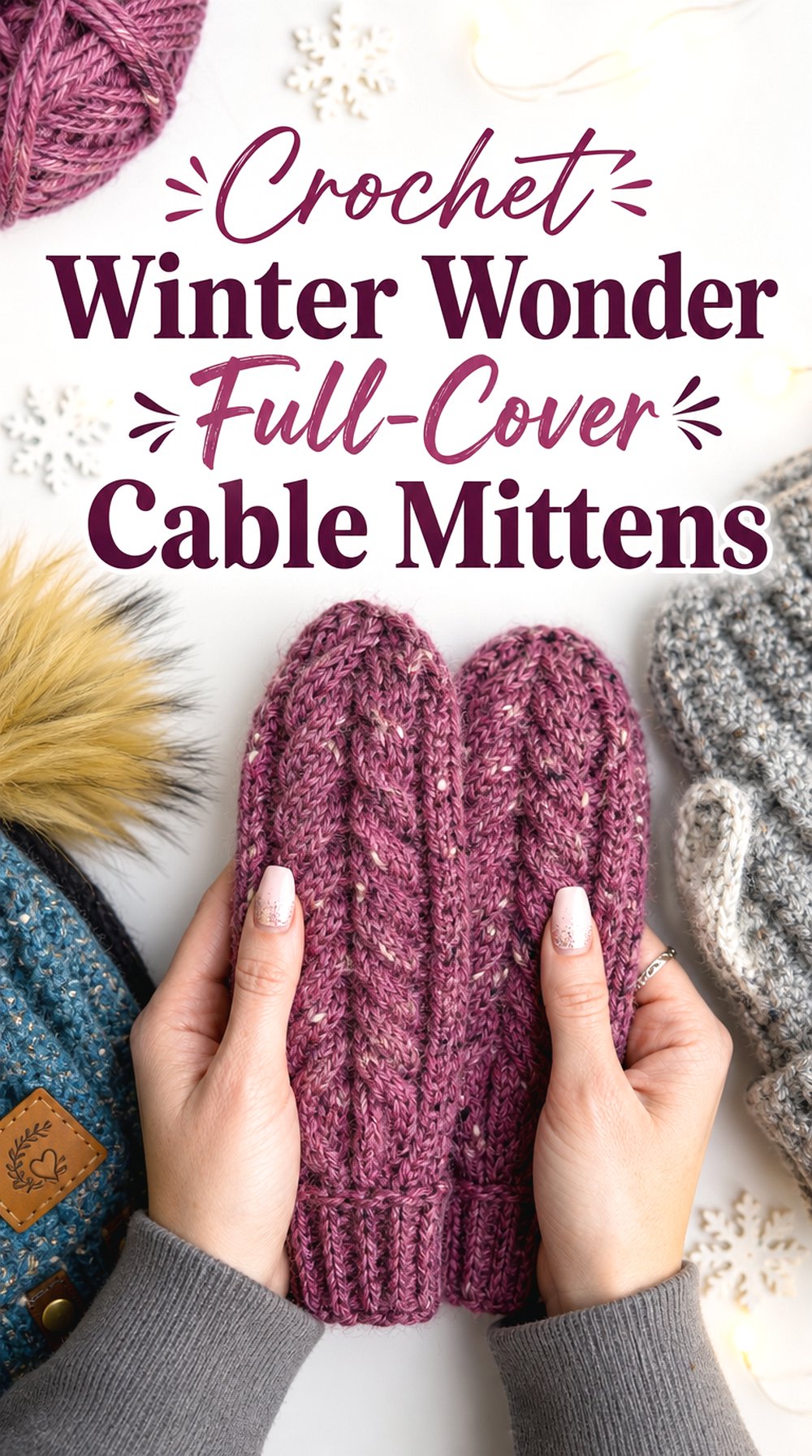 Crochet Winter Wonder Full Cover Cable Mittens