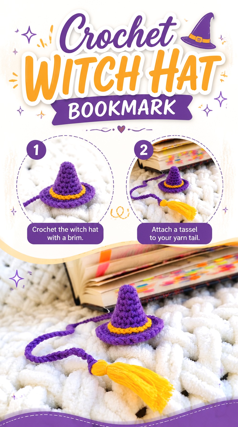 Crochet Witch Hat Bookmark