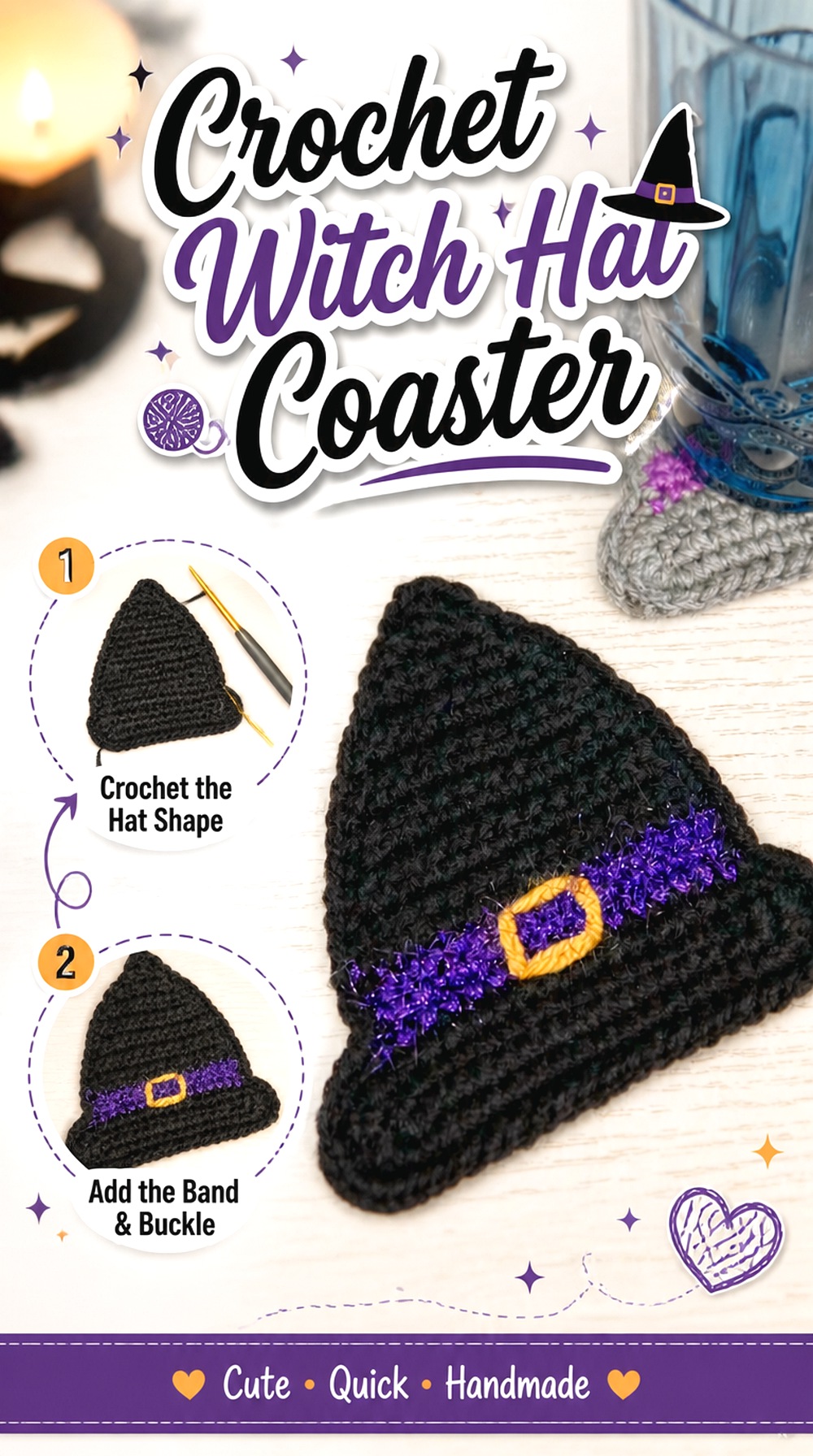 Crochet Witch Hat Coaster