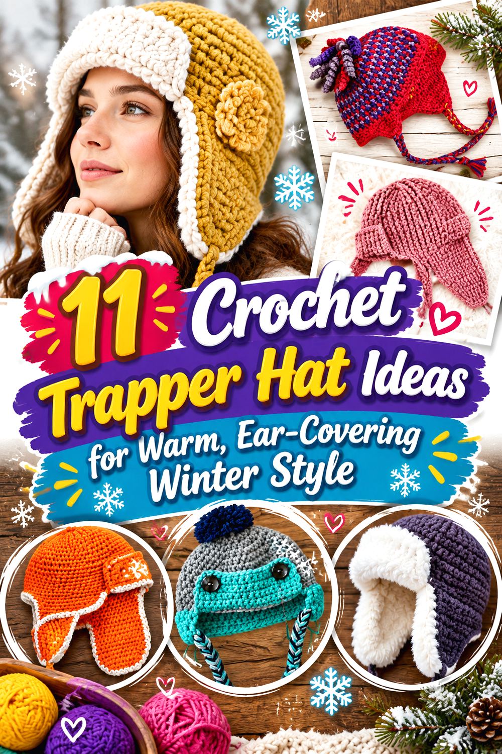 Crochet Trapper Hat Ideas for Warm, Ear Covering Winter Style