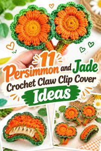 11 Persimmon and Jade Crochet Claw Clip Cover Ideas