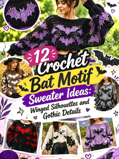 Crochet Bat Motif Sweater Ideas Winged Silhouettes and Gothic Details