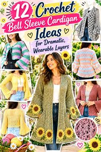 Crochet Bell Sleeve Cardigan Ideas for Dramatic, Wearable Layers