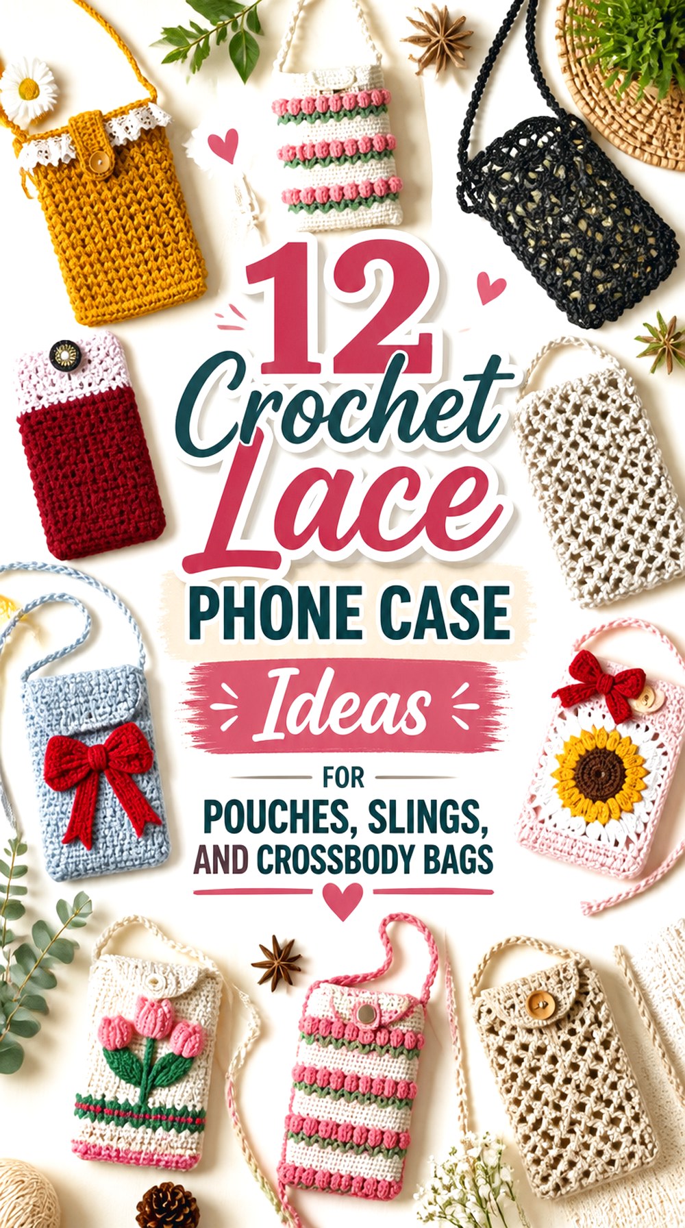Crochet Lace Phone Case Ideas for Pouches, Slings, and Crossbody Bags