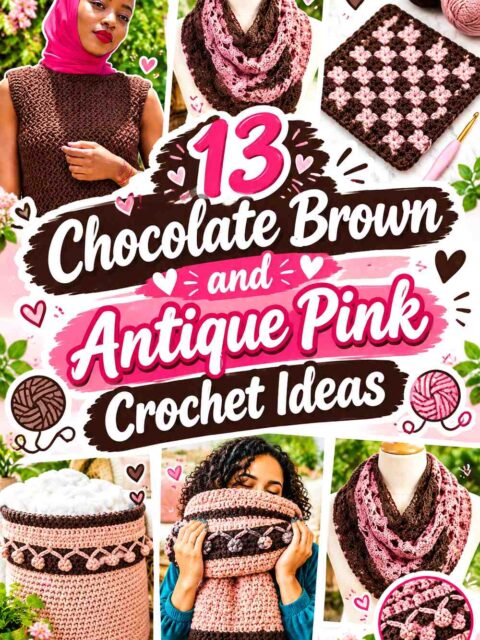 13 Chocolate Brown and Antique Pink Crochet Ideas