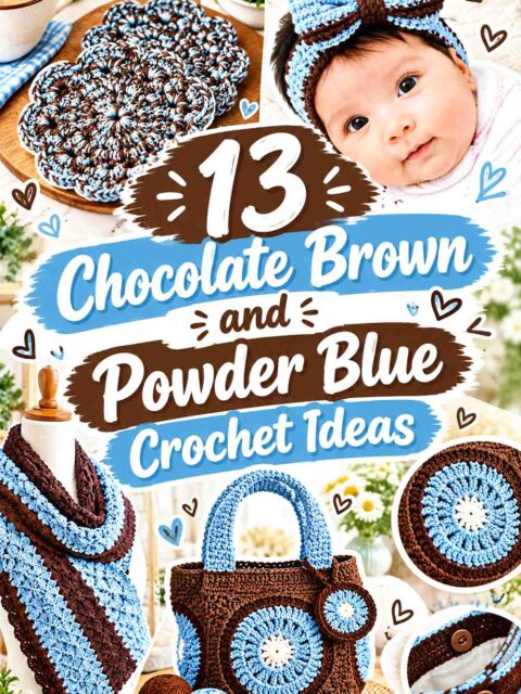 13 Chocolate Brown and Powder Blue Crochet Ideas