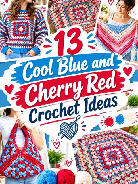 13 Cool Blue and Cherry Red Crochet Ideas