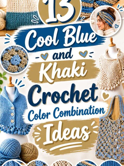 13 Cool Blue and Khaki Crochet Color Combination Ideas