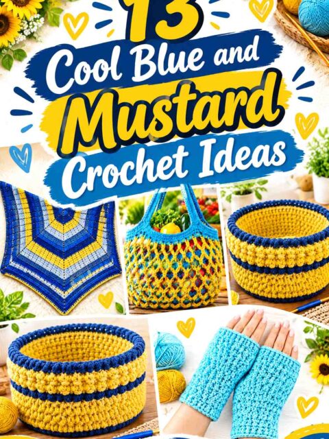 13 Cool Blue and Mustard Crochet Ideas
