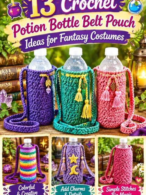 Crochet Potion Bottle Belt Pouch Ideas for Fantasy Costumes