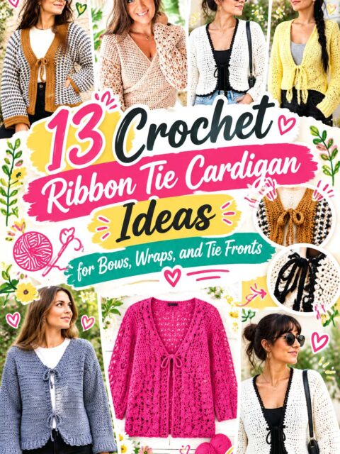 Crochet Ribbon Tie Cardigan Ideas for Bows, Wraps, and Tie Fronts