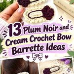 13 Plum Noir and Cream Crochet Bow Barrette Ideas