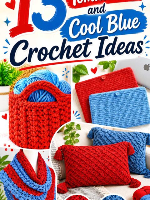 13 Tomato Red and Cool Blue Crochet Ideas