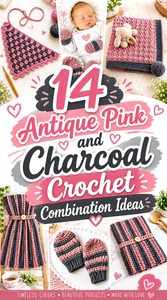 15 Antique Pink and Charcoal Crochet Combination Ideas