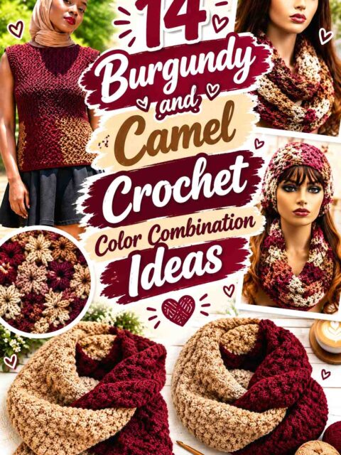 14 Burgundy and Camel Crochet Color Combination Ideas