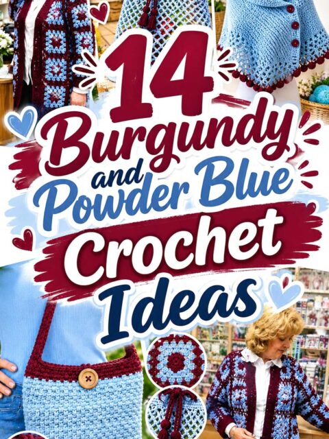 14 Burgundy and Powder Blue Crochet Ideas