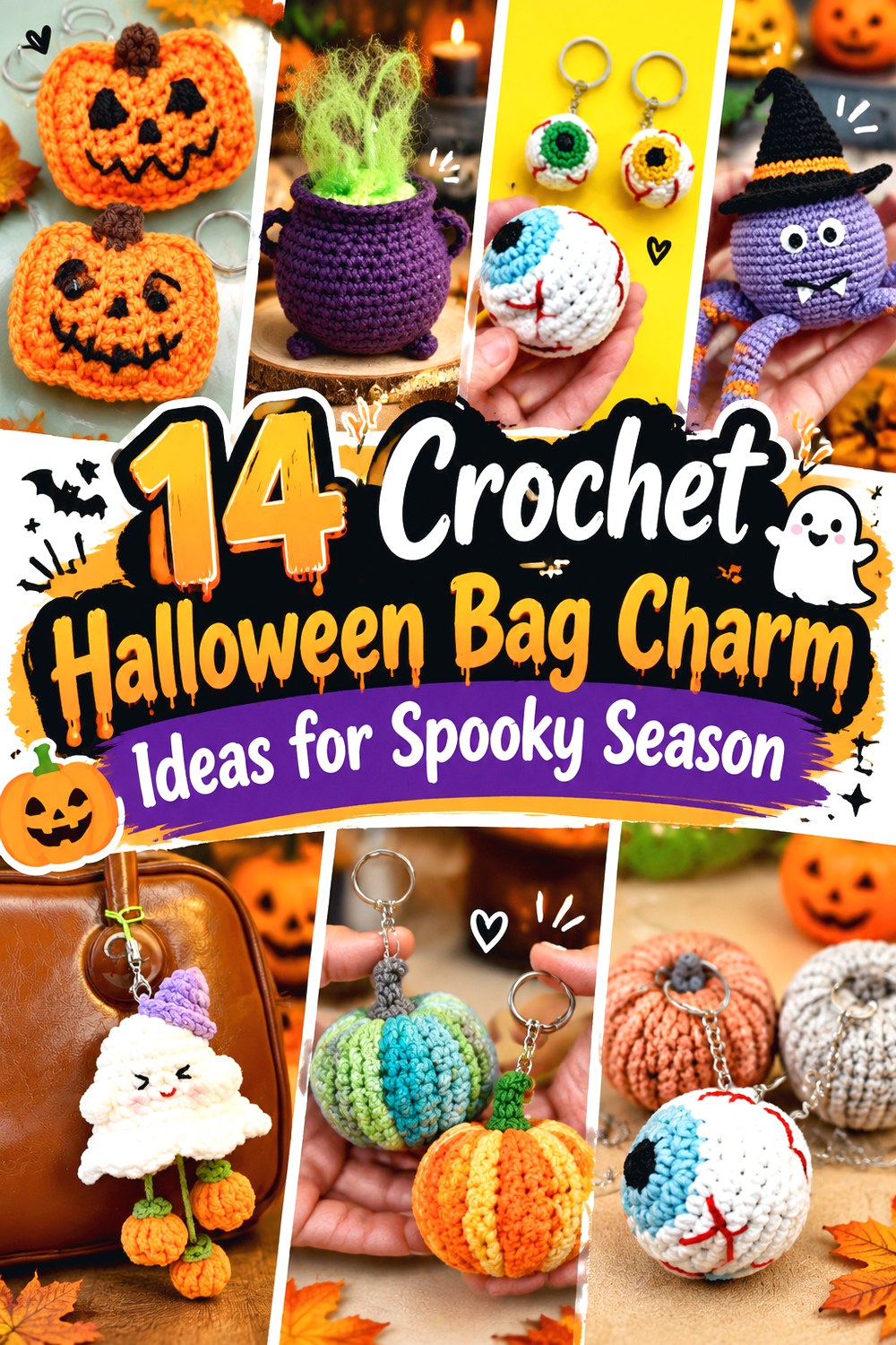 Crochet Halloween Bag Charm Ideas for Spooky Season