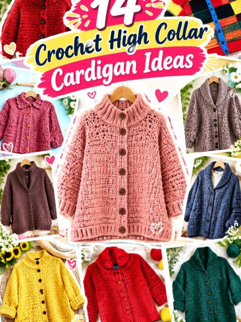 Crochet High Collar Cardigan Ideas