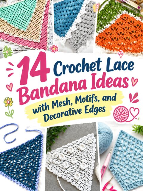 Crochet Lace Bandana Ideas with Mesh, Motifs, and Decorative Edges