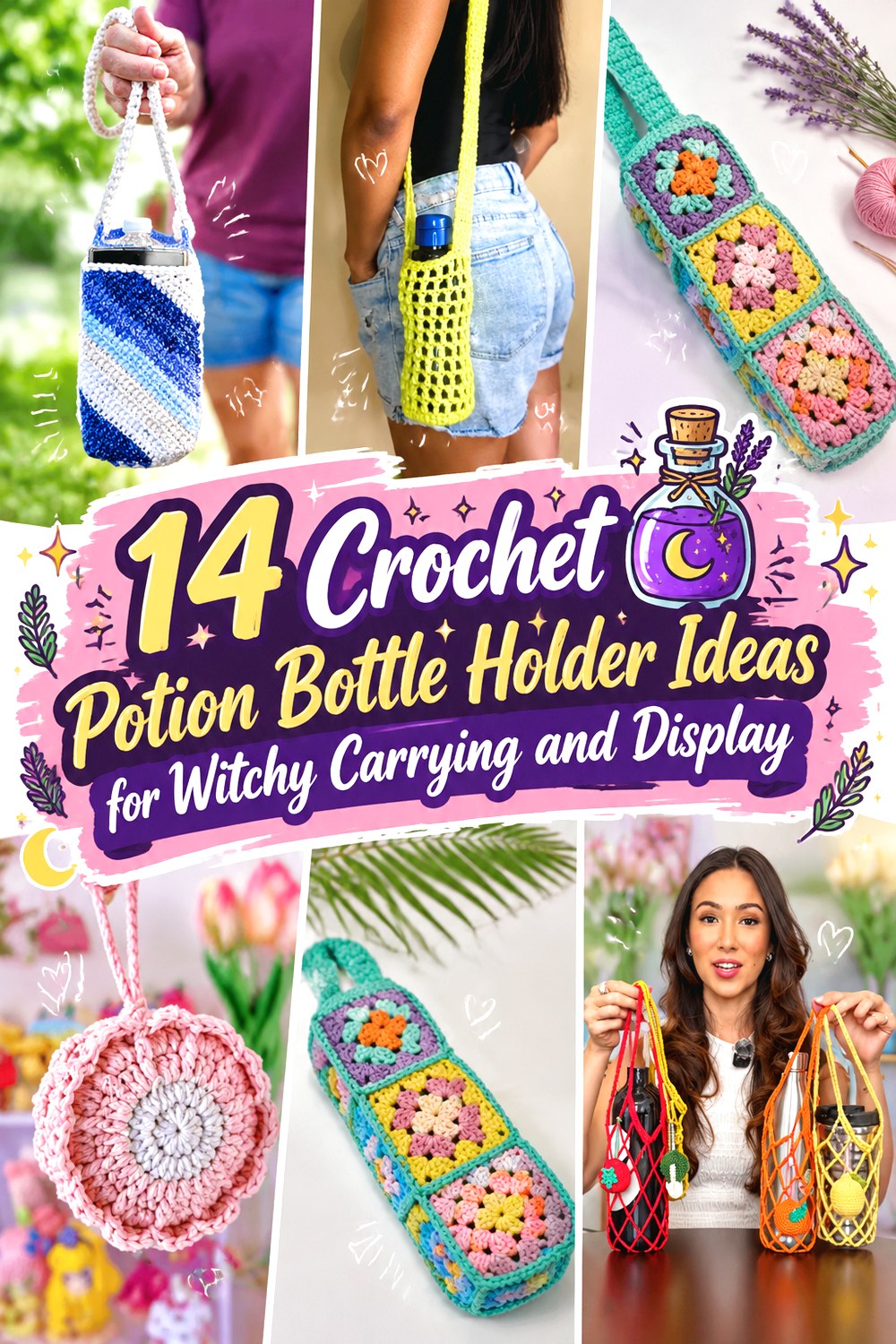 Crochet Potion Bottle Holder Ideas for Witchy Carrying and Display