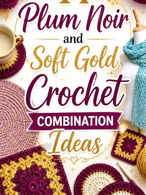 14 Plum Noir and Soft Gold Crochet Combination Ideas
