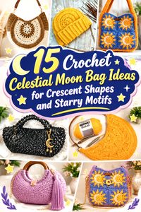 Crochet Celestial Moon Bag Ideas for Crescent Shapes and Starry Motifs