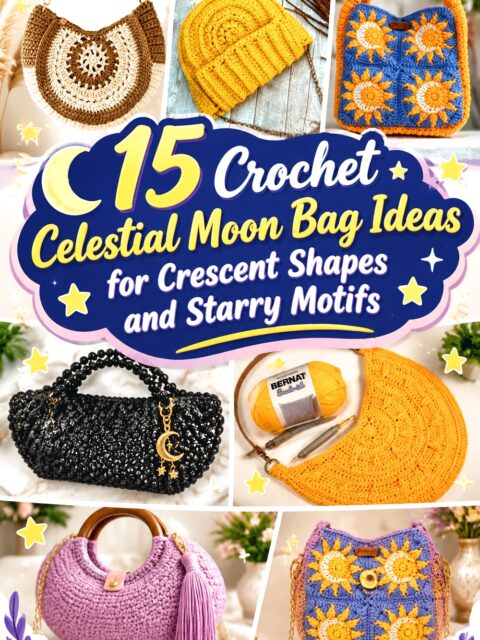Crochet Celestial Moon Bag Ideas for Crescent Shapes and Starry Motifs