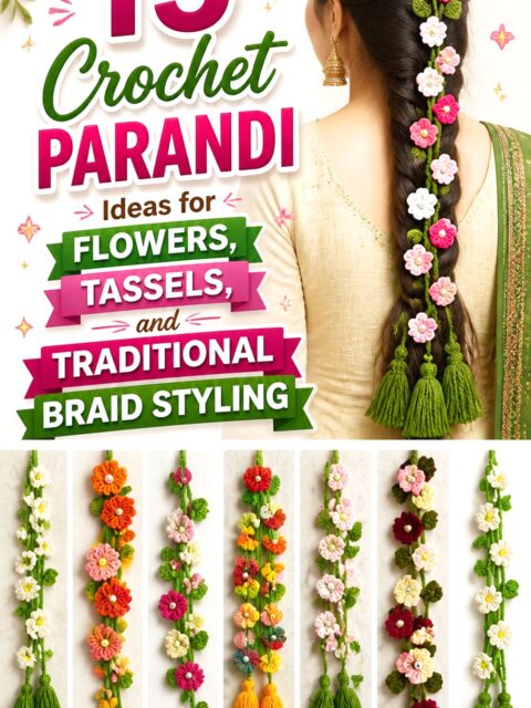 Crochet Parandi Ideas for Flowers, Tassels, and Traditional Braid Styling